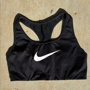 Nike Black Racerback Sports Bra with White Swoosh